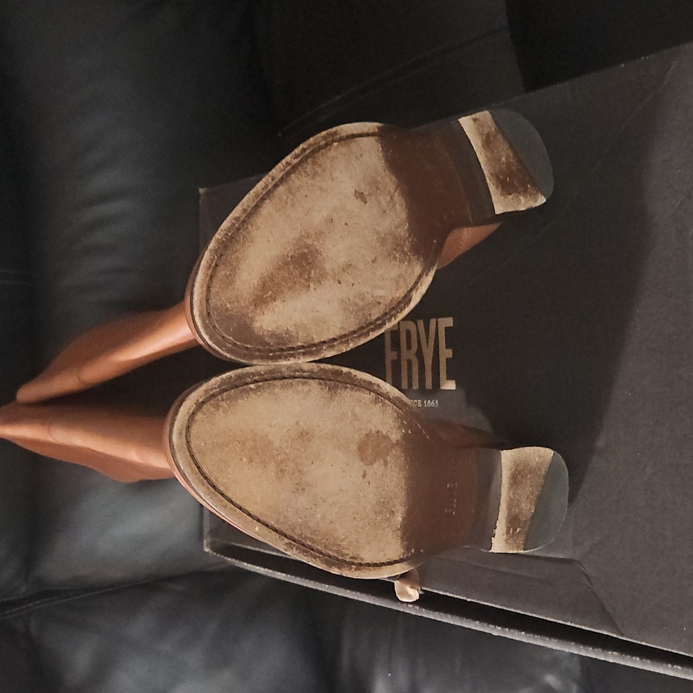 Frye Tan Knee Leather Boots - Picture 5 of 6